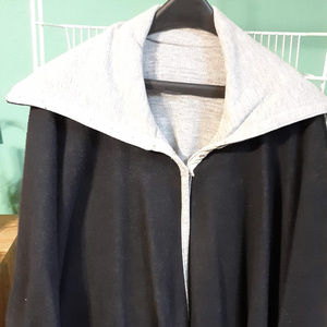 2 Tone Fleece Poncho Snap Closure